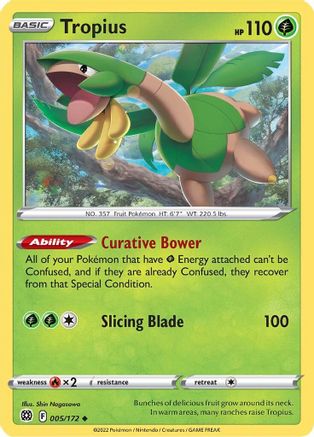 Tropius 005/172 - Reverse Holofoil Brilliant Stars