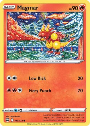 Magmar 019/172 - Reverse Holofoil Brilliant Stars