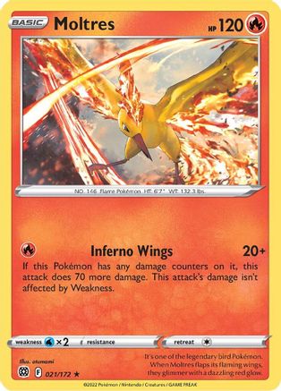 Moltres 021/172 - Reverse Holofoil Brilliant Stars