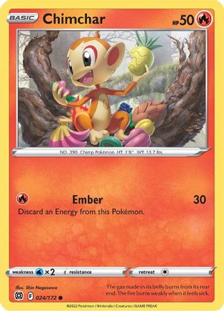 Chimchar 024/172 - Reverse Holofoil Brilliant Stars