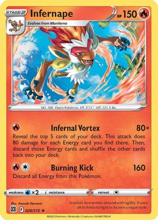 Infernape 026/172 - Holofoil Brilliant Stars