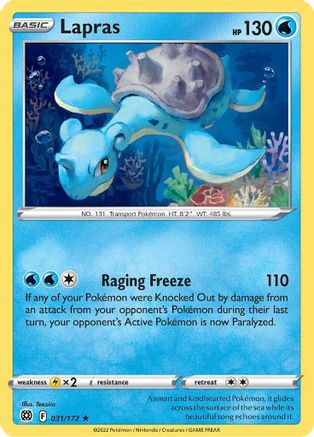 Lapras 031/172 - Reverse Holofoil Brilliant Stars