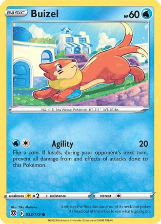 Buizel 038/172 - Reverse Holofoil Brilliant Stars