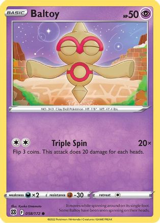 Baltoy 058/172 - Reverse Holofoil Brilliant Stars
