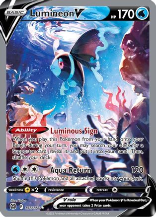 Lumineon V (Alternate Full Art) 156/172 - Holofoil Brilliant Stars