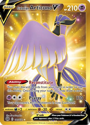 Galarian Articuno V (Secret) 181/172 - Holofoil Brilliant Stars