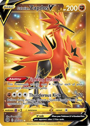 Galarian Zapdos V (Secret) 182/172 - Holofoil Brilliant Stars