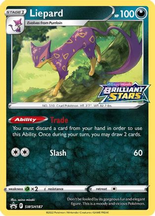 Liepard SWSH187  - Holofoil SWSH Sword & Shield Promo Cards