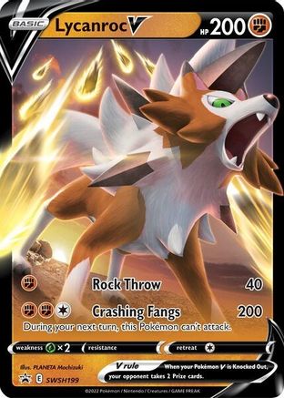 Lycanroc V SWSH199  - Holofoil SWSH Sword & Shield Promo Cards