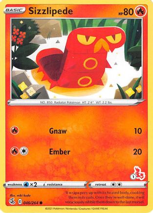Sizzlipede (#1 Cinderace Stamped) 046/264  Battle Academy 2022