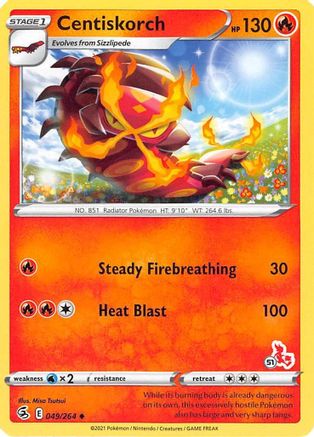 Centiskorch (#51 Cinderace Stamped) 049/264  Battle Academy 2022