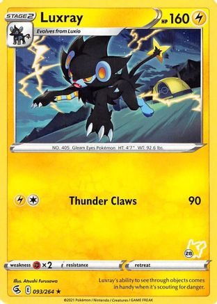 Luxray (#28 Pikachu Stamped) 093/264  Battle Academy 2022