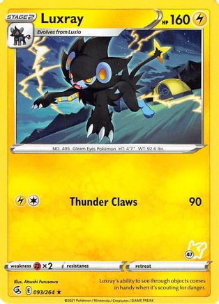 Luxray - 096/264 (#47 Pikachu Stamped) 093/264  Battle Academy 2022