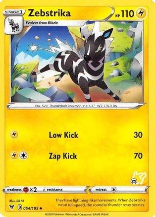 Zebstrika (#25 Pikachu Stamped) 054/185  Battle Academy 2022