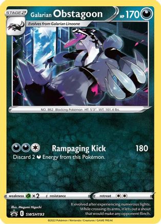 Galarian Obstagoon SWSH193  SWSH Sword & Shield Promo Cards