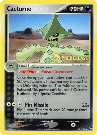 Cacturne (Prerelease) 027/108  Miscellaneous Cards & Products