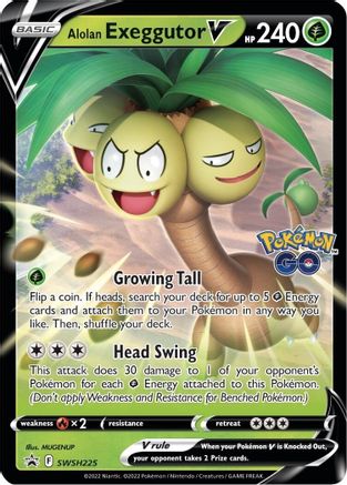 Alolan Exeggutor V SWSH225  - Holofoil SWSH Sword & Shield Promo Cards