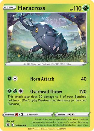 Heracross 008/189 - Reverse Holofoil Astral Radiance
