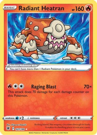 Radiant Heatran 027/189 - Holofoil Astral Radiance