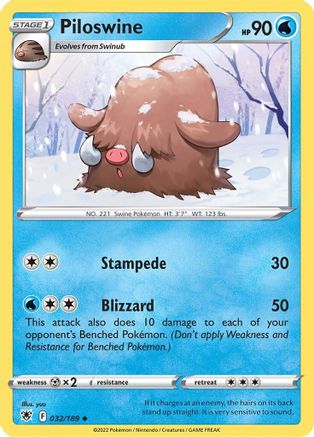 Piloswine 032/189 - Reverse Holofoil Astral Radiance