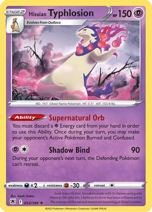 Hisuian Typhlosion 052/189 - Reverse Holofoil Astral Radiance