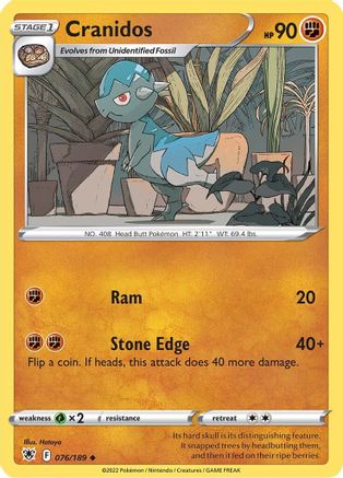 Cranidos 076/189 - Reverse Holofoil Astral Radiance