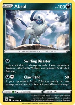 Absol 097/189  - Reverse Holofoil SWSH10 Astral Radiance