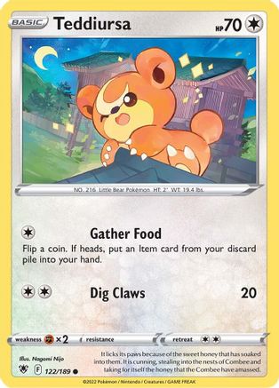 Teddiursa 122/189 - Reverse Holofoil Astral Radiance