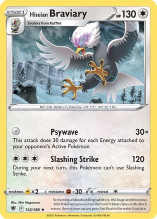 Hisuian Braviary 132/189 - Reverse Holofoil Astral Radiance