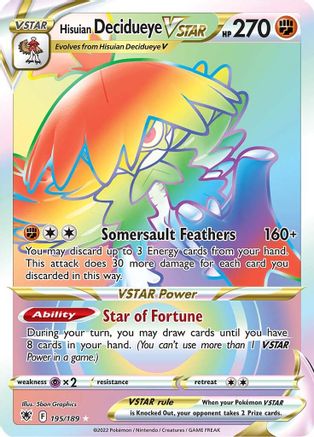 Hisuian Decidueye VSTAR (Secret) 195/189 - Holofoil Astral Radiance