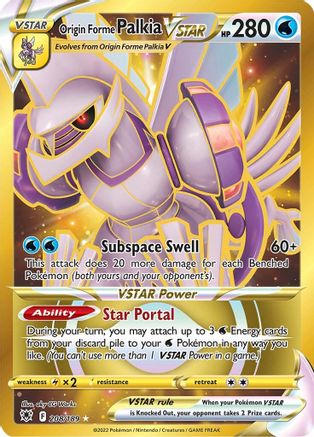 Origin Forme Palkia VSTAR (Secret) (208) (Secret) 208/189 - Holofoil Astral Radiance