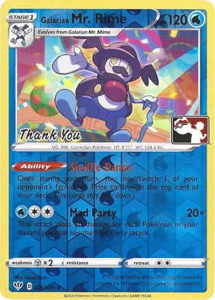 Galarian Mr. Rime (Pokemon League) [Thank You] 036/189  - Reverse Holofoil Miscellaneous Cards & Products