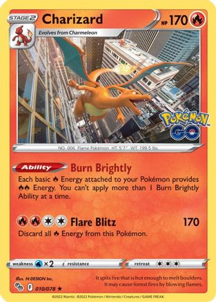 Charizard 010/078  - Reverse Holofoil Pokemon GO