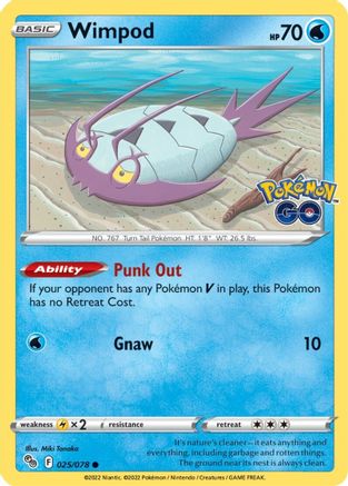 Wimpod 025/078  - Reverse Holofoil Pokemon GO