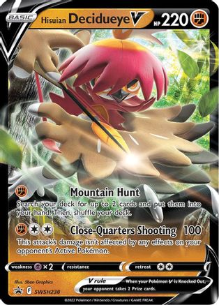 Hisuian Decidueye V SWSH238  - Holofoil SWSH Sword & Shield Promo Cards