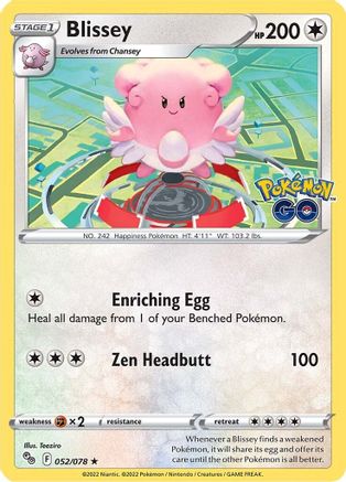 Blissey 052/078  - Holofoil Pokemon GO