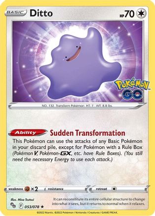 Ditto 053/078  - Holofoil Pokemon GO