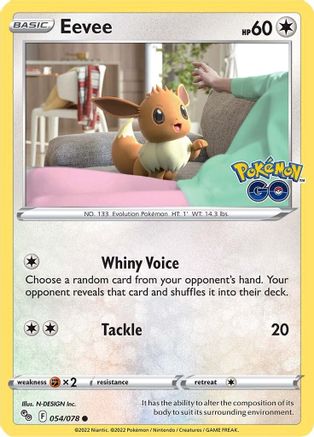 Eevee 054/078  - Reverse Holofoil Pokemon GO