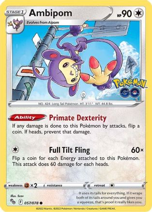 Ambipom 057/078  - Reverse Holofoil Pokemon GO