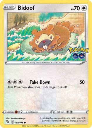 Bidoof 059/078  - Reverse Holofoil Pokemon GO