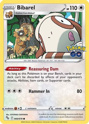 Bibarel 060/078  - Reverse Holofoil Pokemon GO