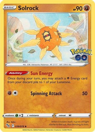 Solrock 039/078  Pokemon GO