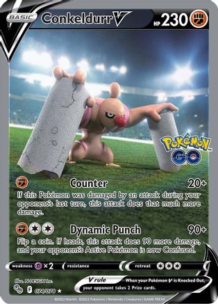 Conkeldurr V (Alternate Full Art) 074/078  - Holofoil Pokemon GO