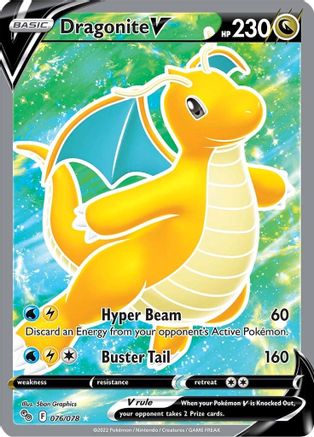 Dragonite V (Full Art) 076/078  - Holofoil Pokemon GO