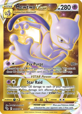 Mewtwo VSTAR (86) (Secret) (86)  086/078  - Holofoil Pokemon GO