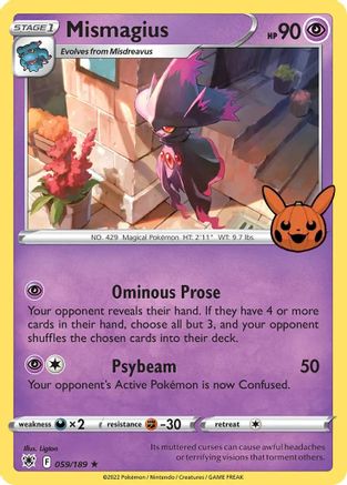 Mismagius 059/189  - Holofoil Trick or Trade BOOster Bundle