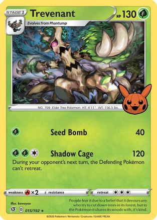 Trevenant 015/192  - Holofoil Trick or Trade BOOster Bundle