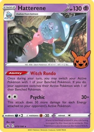 Hatterene 073/198  - Holofoil Trick or Trade BOOster Bundle