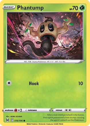 Phantump 016/196 - Reverse Holofoil Lost Origin