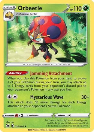 Orbeetle 020/196 - Reverse Holofoil Lost Origin